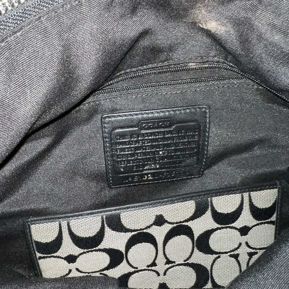 Coach Black and White Signature Tote - Picture 2 of 5